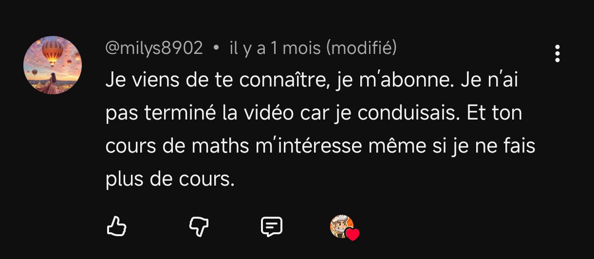Commentaire YouTube